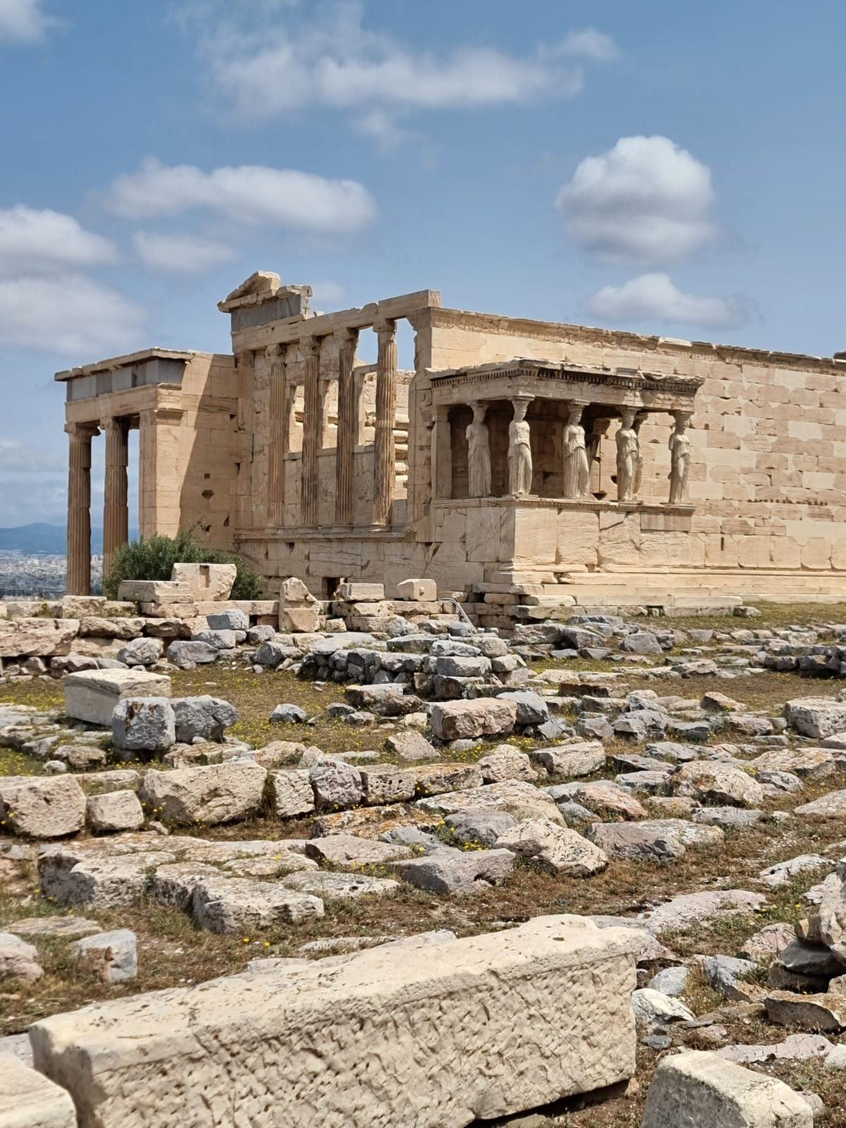 The Erechtheion and its caryatid porch on the Acropolis, from our trip to Athens