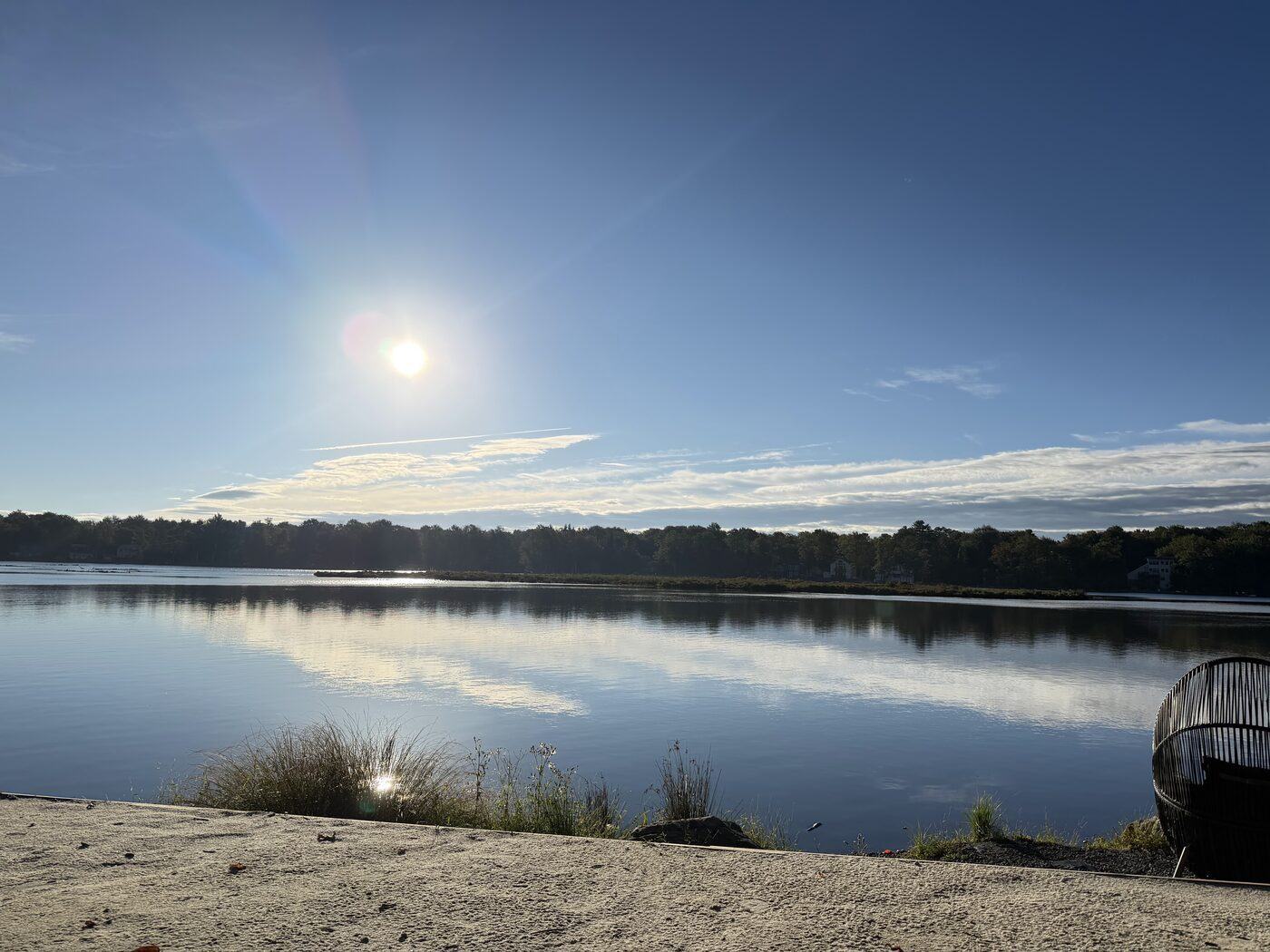 Still lake in the Pocono Mountains on a September morning